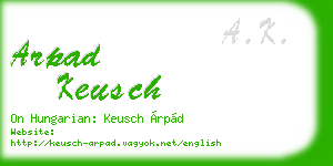 arpad keusch business card